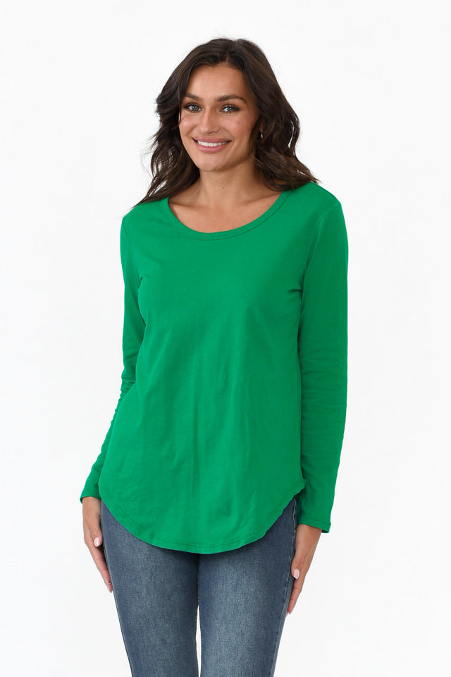 Megan Jade Cotton Long Sleeve Top