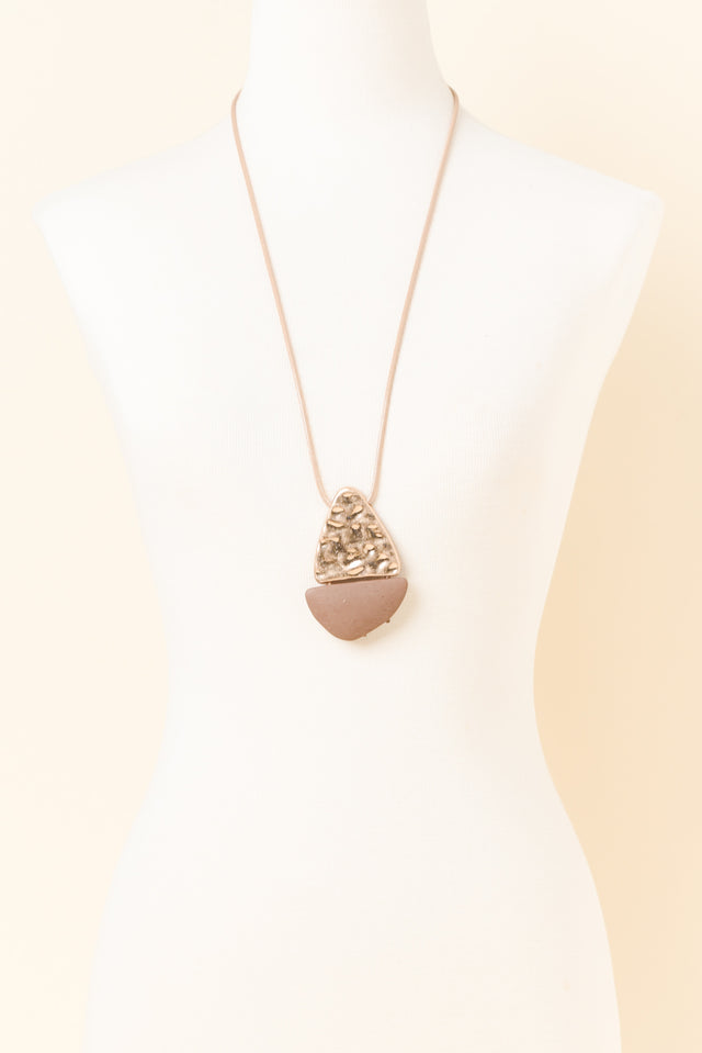 Melanie Taupe Pendant Necklace