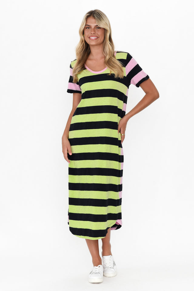Mercury Lime Stripe Cotton Dress