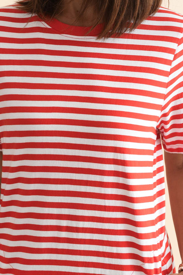 Merry Orange Stripe Cotton Tee Dress,Detail,Brunette model,alt text|model:Cara image 5