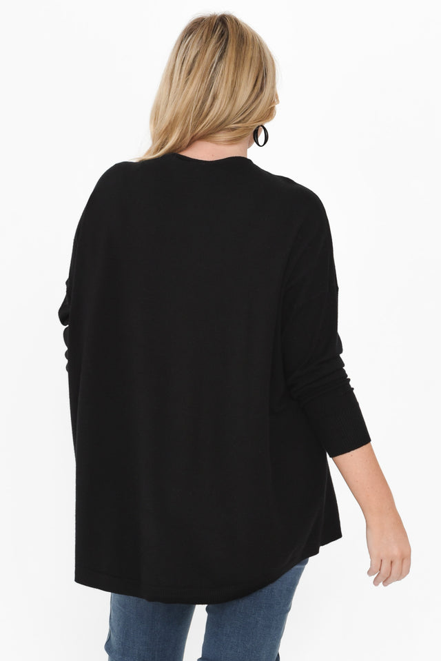 Meryl Black Wool Blend Drape Jumper,alt text|model:Brookel image 11