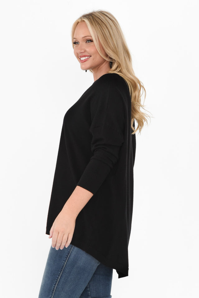 Meryl Black Wool Blend Drape Jumper,alt text|model:Brookel image 10
