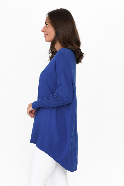 Meryl Black Wool Blend Drape Jumper - Blue Bungalow