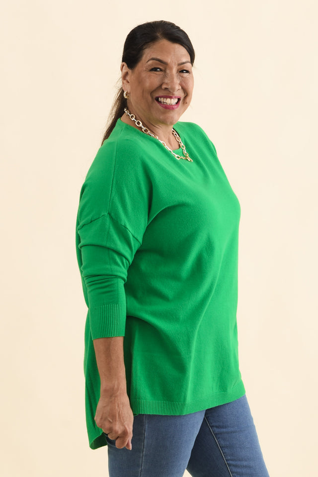Meryl Forest Green Wool Blend Drape Jumper,Brunette model,alt text|model:Pilita image 11