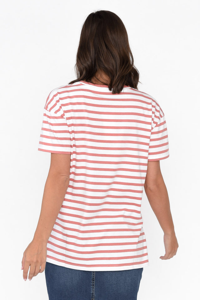 Mia Blush Stripe Cotton Tee