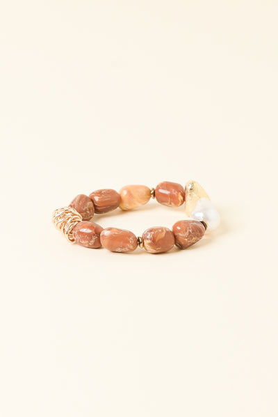 Mickey Brown Beaded Bracelet