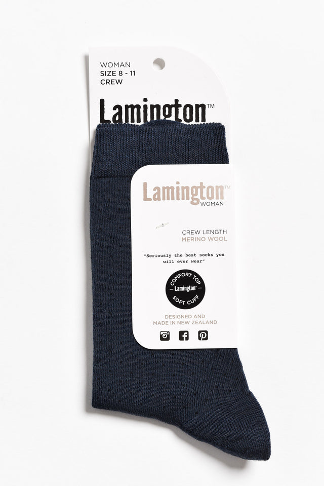 Midnight Merino Wool Soft Cuff Crew Socks image 2