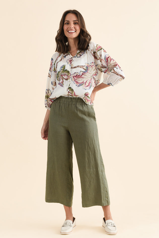 Mika Khaki Linen Pocket Pants image 6