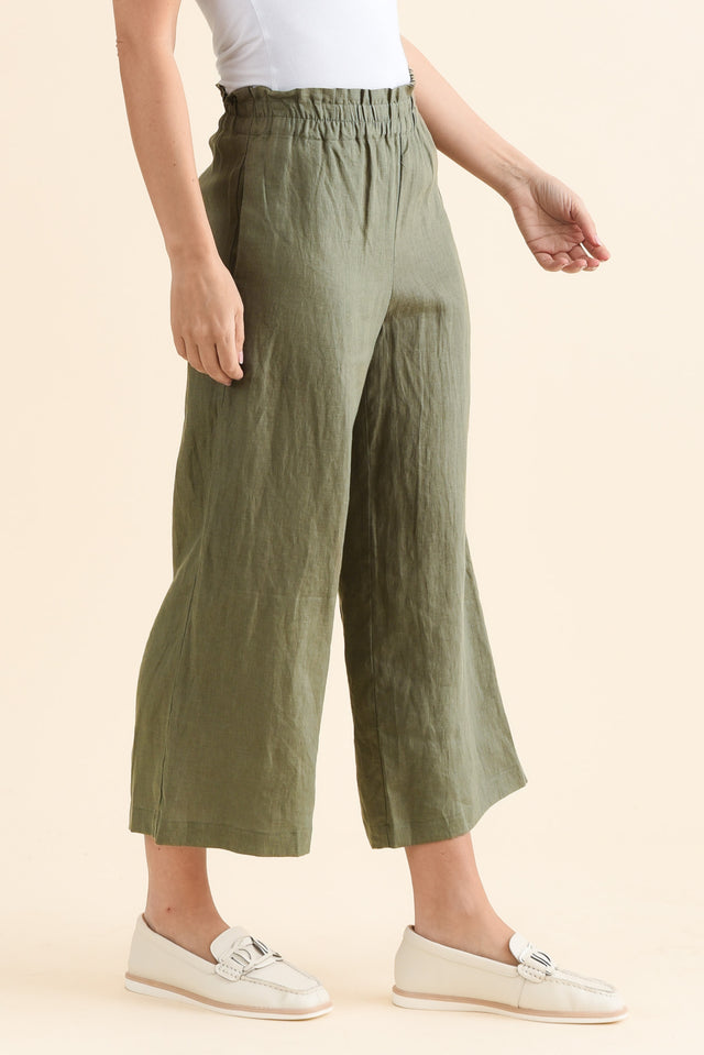 Mika Khaki Linen Pocket Pants image 3