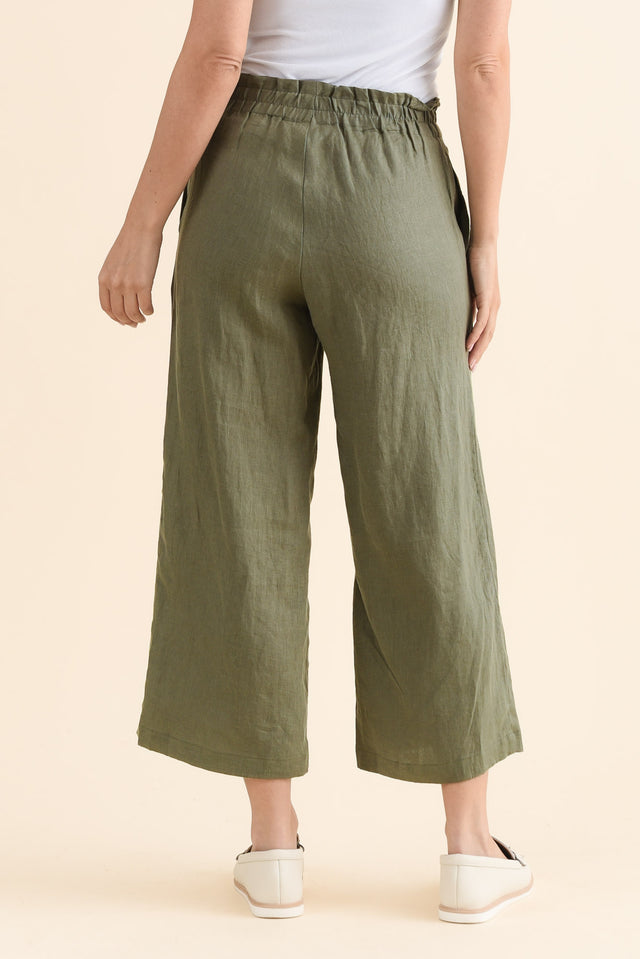 Mika Khaki Linen Pocket Pants image 4