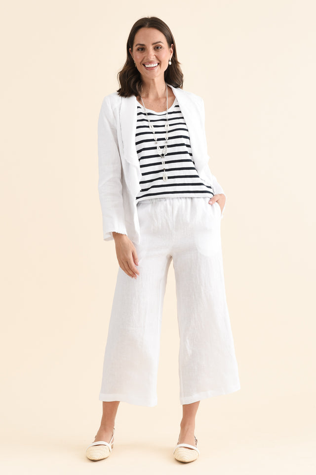 Mika White Linen Pocket Pants image 2