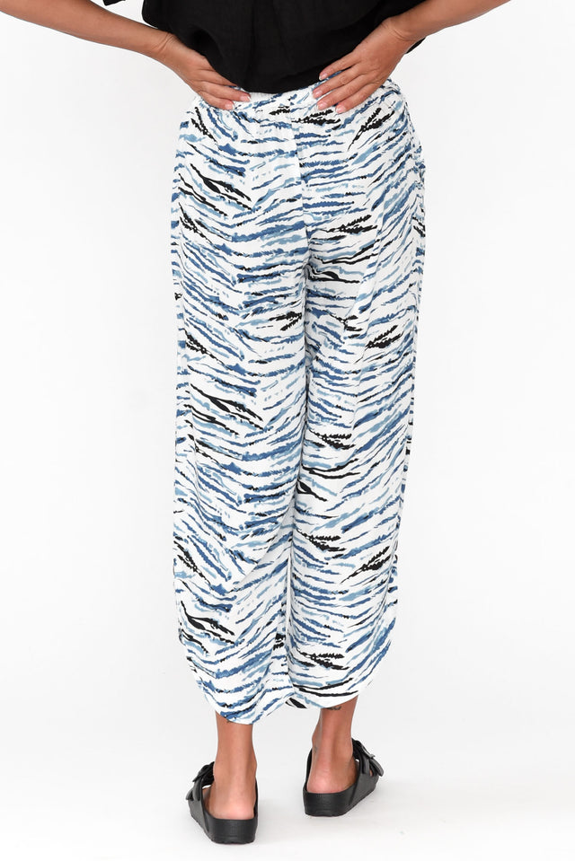 Mila Blue Abstract Tie Pants