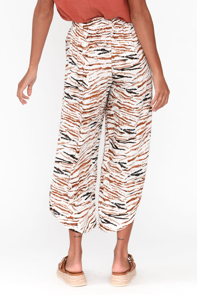 Mila Brown Abstract Tie Pants image 4