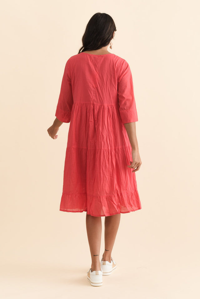 Milana Cherry Crinkle Cotton Dress,Brunette model,alt text|model:Brontie image 7
