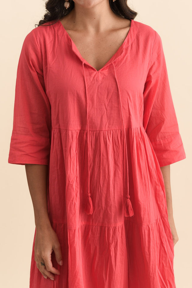 Milana Cherry Crinkle Cotton Dress,Brunette model,alt text|model:Brontie image 8