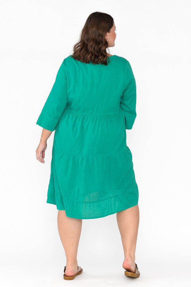 Milana Emerald Crinkle Cotton Dress image 9