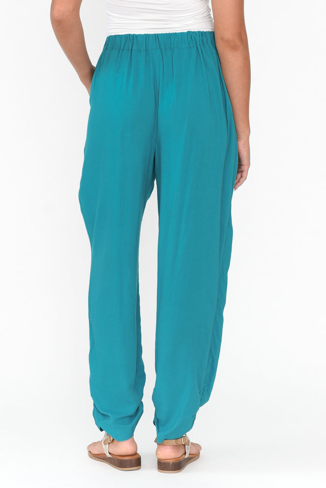 Milly Teal Ruched Hem Pants