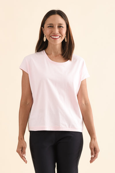 Mindy Pink Cotton Shell Tee