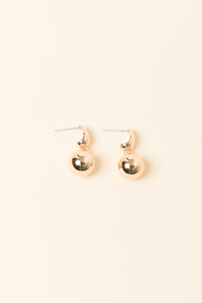 Monica Gold Ball Drop Earrings