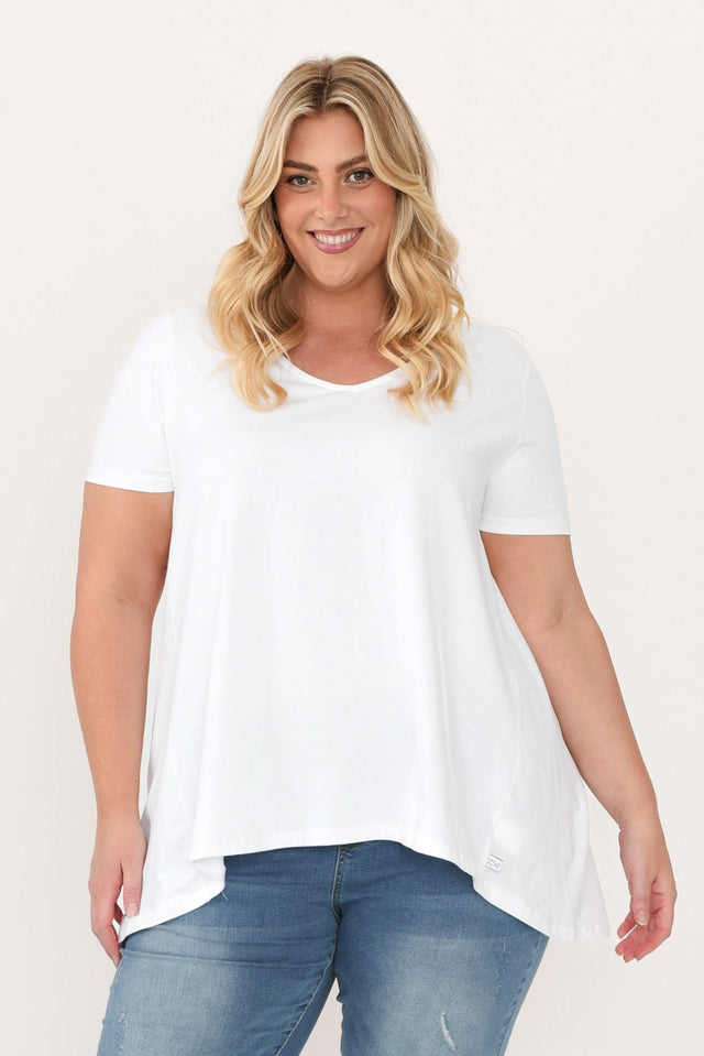 Montreal White Cotton Tee,Blonde model,alt text|model:Caitlin image 10