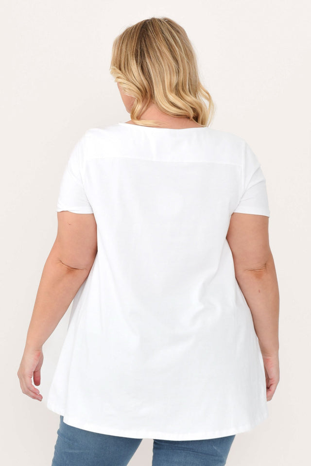 Montreal White Cotton Tee,Blonde model,alt text|model:Caitlin image 11
