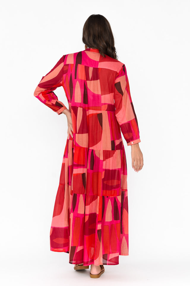 Morag Red Geo Cotton Dress