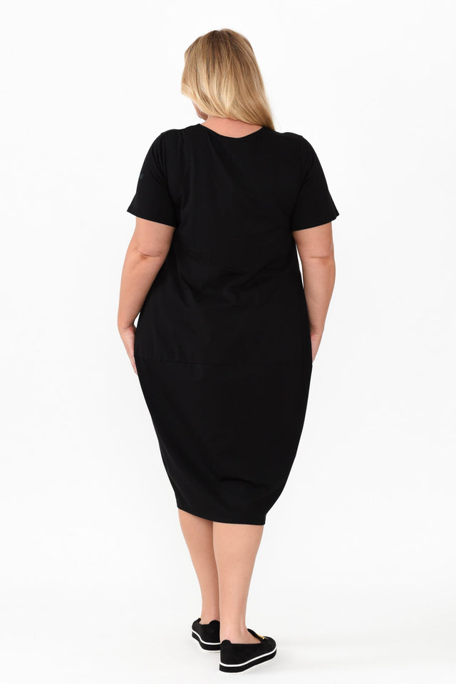 Morgan Black Diagonal Seam Dress,Blonde model,alt text|model:Caitlin image 12