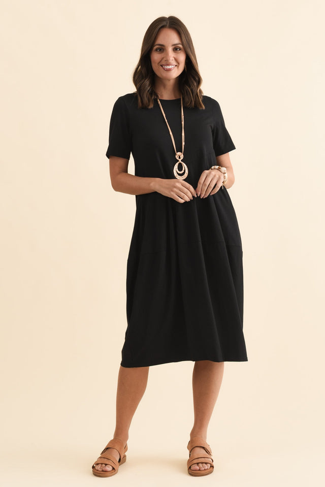 Morgan Black Diagonal Seam Dress,Brunette model,alt text|model:MJ image 4