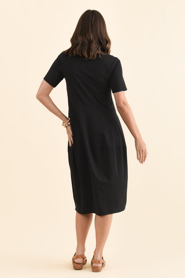 Morgan Black Diagonal Seam Dress,Brunette model,alt text|model:MJ image 6