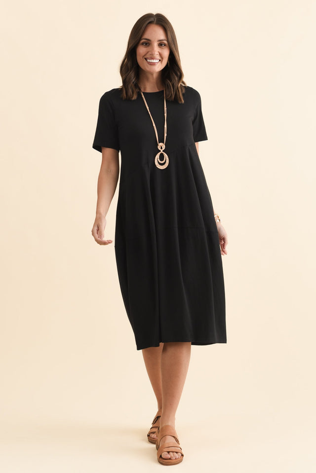 Morgan Black Diagonal Seam Dress,Brunette model,alt text|model:MJ