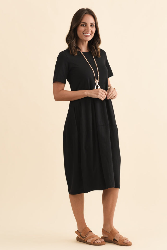 Morgan Black Diagonal Seam Dress,Brunette model,alt text|model:MJ image 5