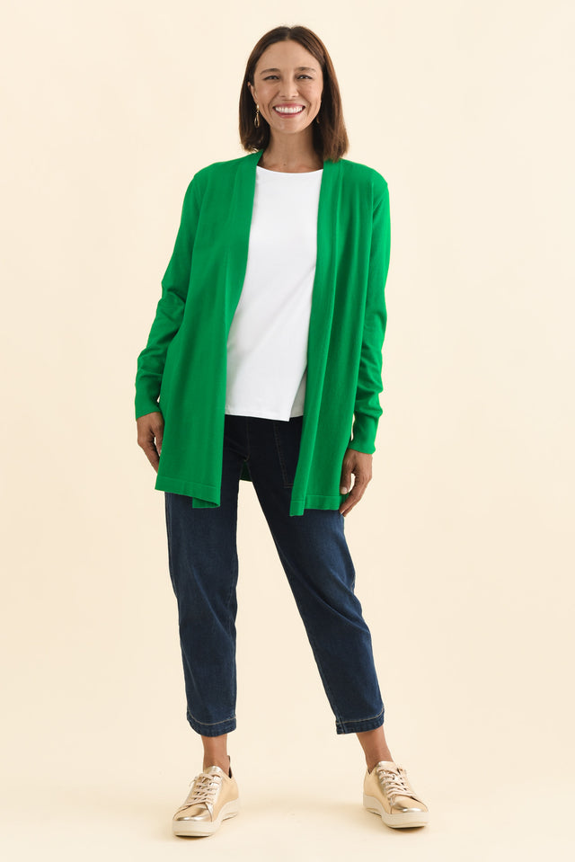 Morocco Green Knit Cardigan,Brunette model,alt text|model:Cara image 8