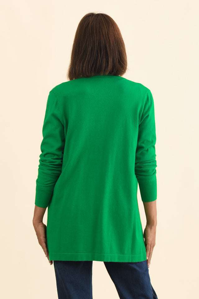 Morocco Green Knit Cardigan,Brunette model,alt text|model:Cara image 6