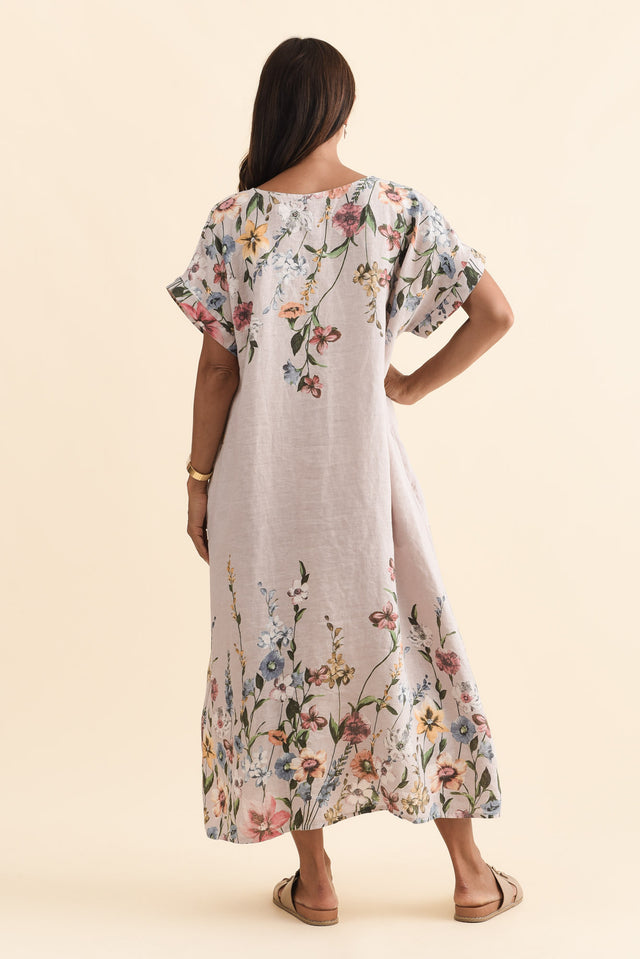 Morrison Blush Floral Linen Pocket Dress,Brunette model,alt text|model:Cara image 5