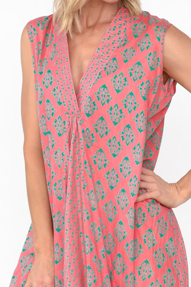 Mossman Pink Geo Cotton Dress image 5