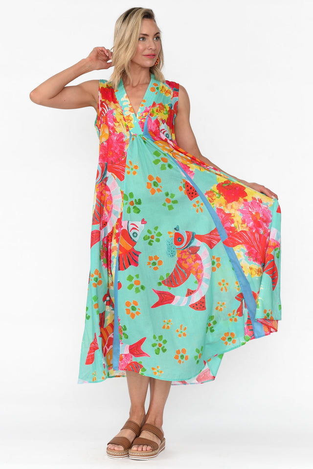 Mossman Teal Sea Cotton Dress