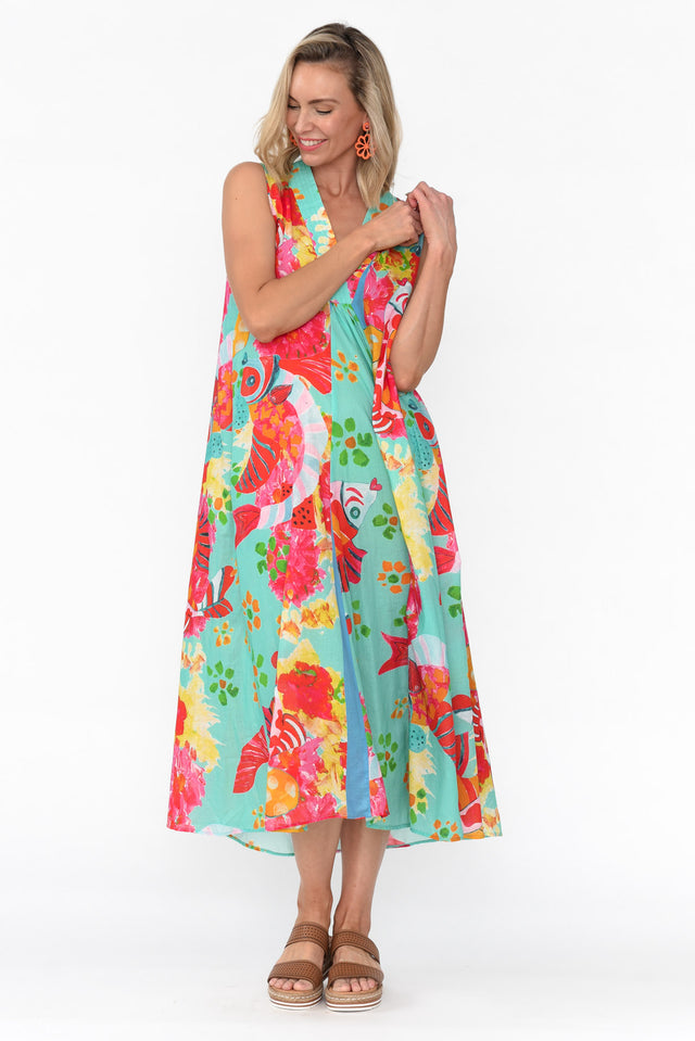 Mossman Teal Sea Cotton Dress