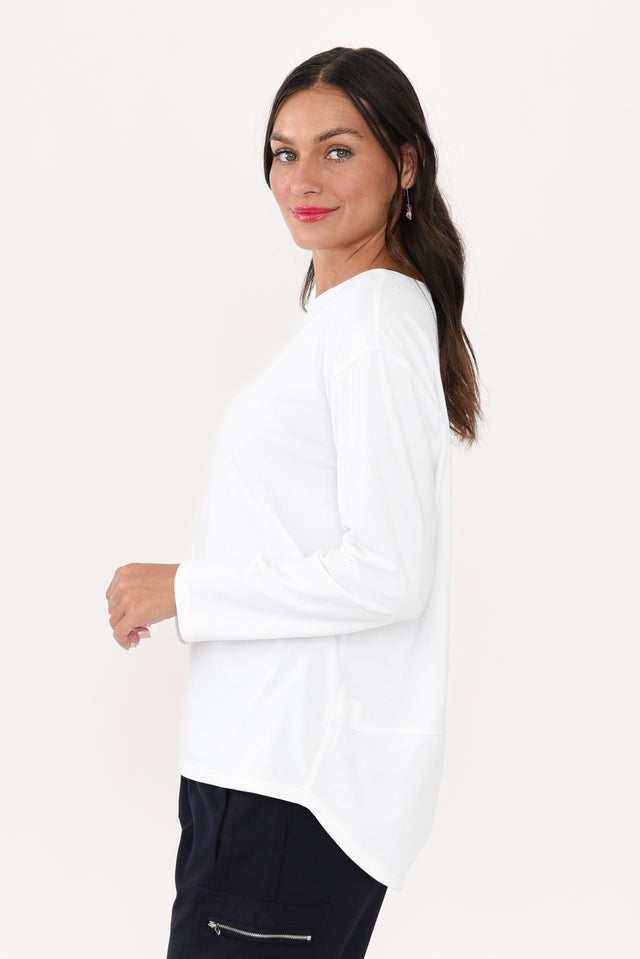 Moya White Cotton Hi Lo Top image 5