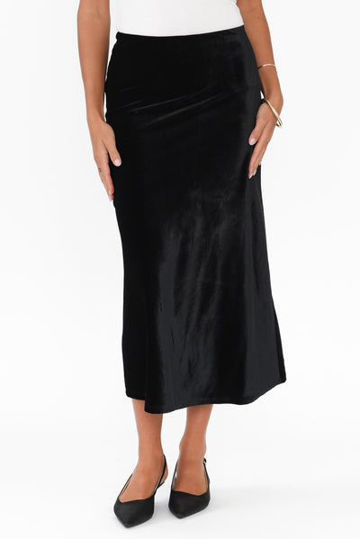 Mustang Sally Black Velvet Skirt