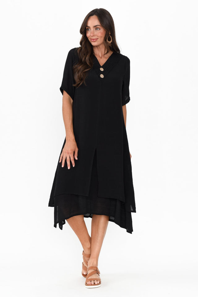 Nala Black Layers Dress,Brunette model,alt text|model:Elouise image 9