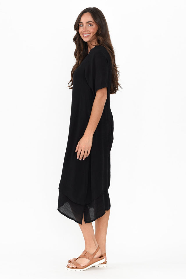 Nala Black Layers Dress,Brunette model,alt text|model:Elouise image 6
