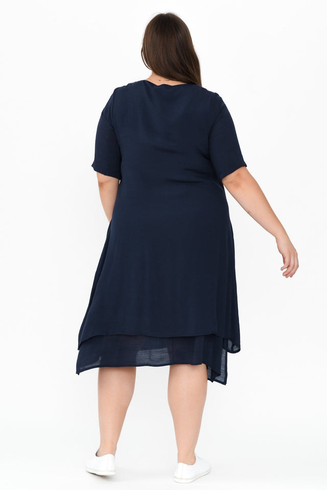 Nala Navy Layers Dress,Brunette model,alt text|model:Gabby image 12
