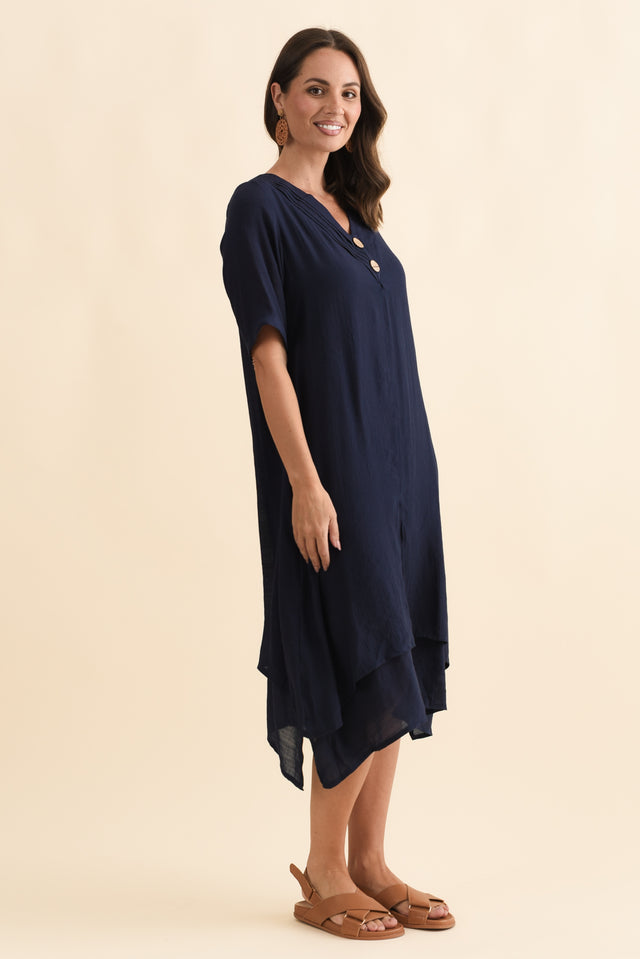 Nala Navy Layers Dress,Brunette model,alt text|model:MJ image 6