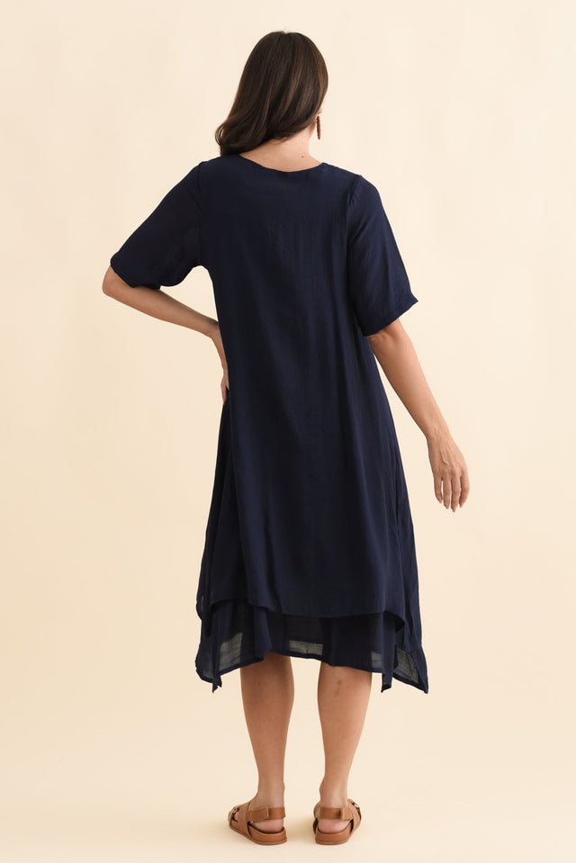Nala Navy Layers Dress,Brunette model,alt text|model:MJ image 7