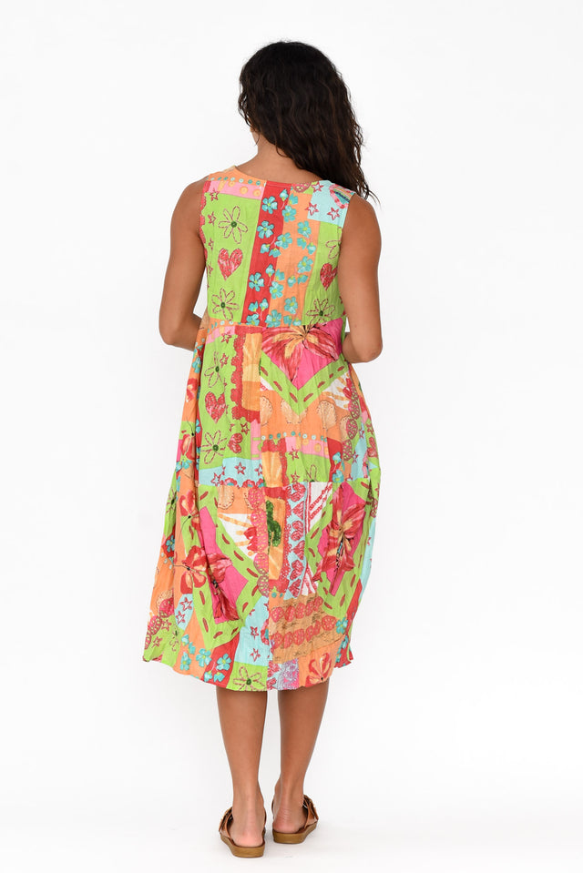 Napa Orange Abstract Organic Cotton Dress