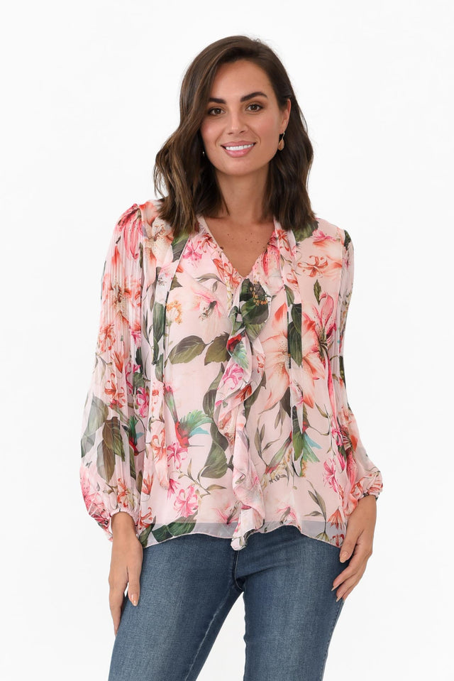 Narda Blush Garden Frill Top neckline_V Neck