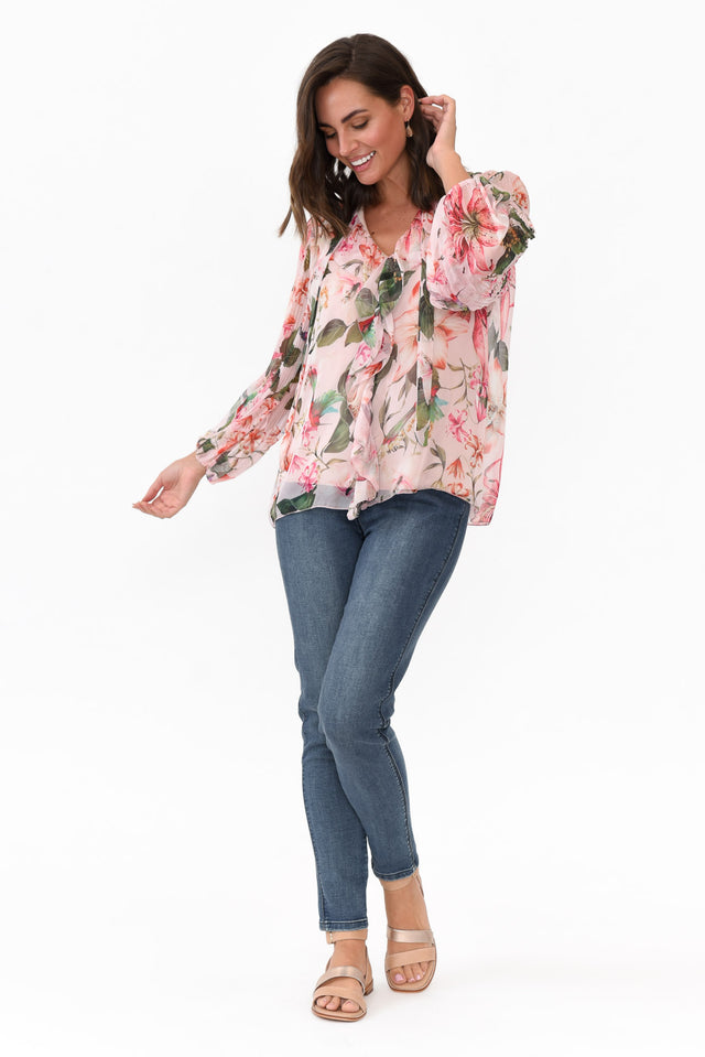 Narda Blush Garden Frill Top