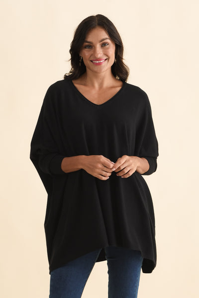 Nastia Black Wool Blend Jumper