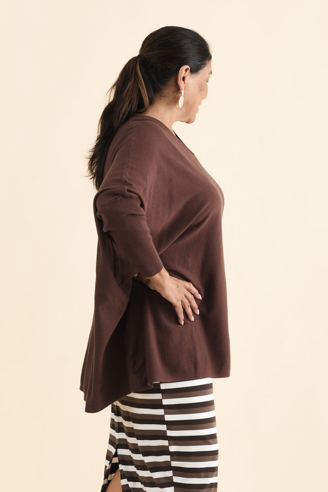 Nastia Brown Wool Blend Jumper,Brunette model,alt text|model:Pilita image 11