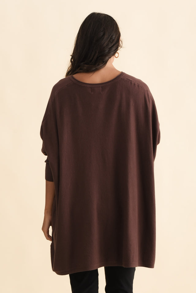 Nastia Brown Wool Blend Jumper,Brunette model,alt text|model:Brontie image 6